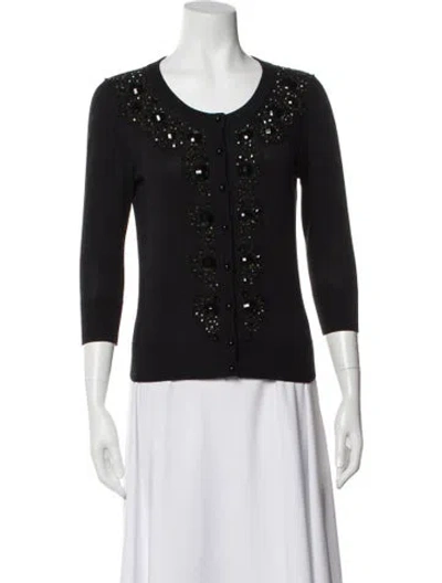 Pre-owned Kate Spade Scoop Neck Sweater In Black