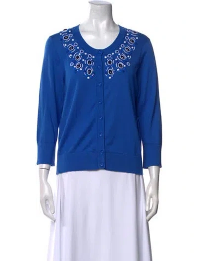Pre-owned Kate Spade Scoop Neck Sweater In Blue