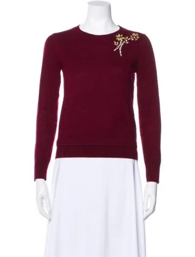 Pre-owned Kate Spade Scoop Neck Sweater In Burgundy