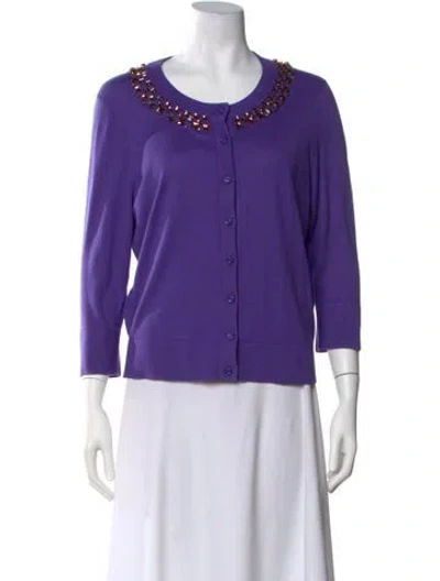 Pre-owned Kate Spade Scoop Neck Sweater In Purple