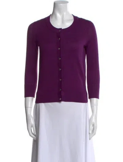 Pre-owned Kate Spade Scoop Neck Sweater In Purple