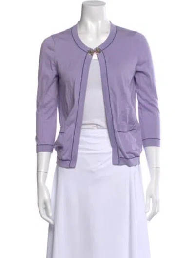 Pre-owned Kate Spade Scoop Neck Sweater In Purple