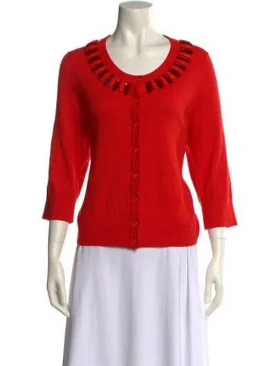 Pre-owned Kate Spade Scoop Neck Sweater In Red