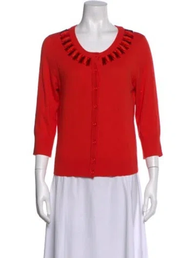 Pre-owned Kate Spade Scoop Neck Sweater In Red