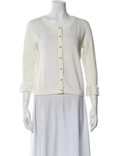 Pre-owned Kate Spade Scoop Neck Sweater In White