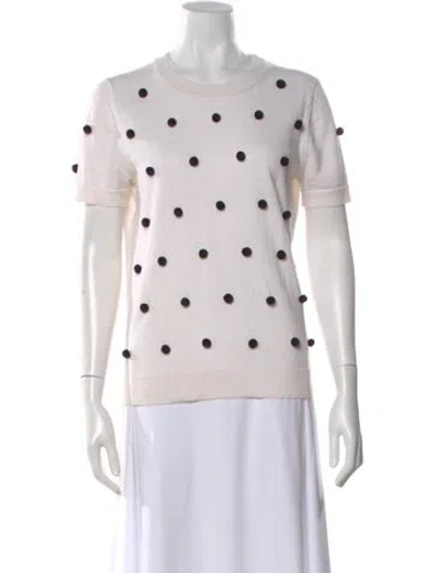 Pre-owned Kate Spade Scoop Neck Sweater In White