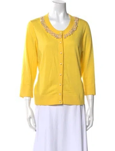 Pre-owned Kate Spade Scoop Neck Sweater In Yellow