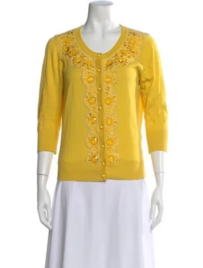 Pre-owned Kate Spade Scoop Neck Sweater In Yellow
