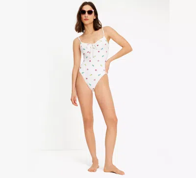 Kate Spade Sea Garden Embroidered One-piece In White