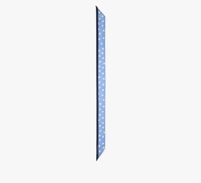 Kate Spade Sea Spray Dot Silk Skinny Scarf In Blue