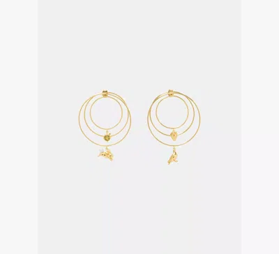 Kate Spade Secret Garden Charm Hoops In Gold