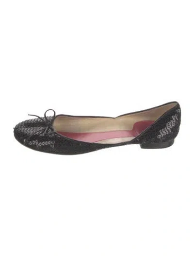 Pre-owned Kate Spade Sequins Ballet Flats In Black