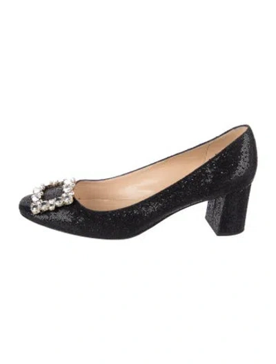 Pre-owned Kate Spade Sequins Glitter Accents Pumps In Black