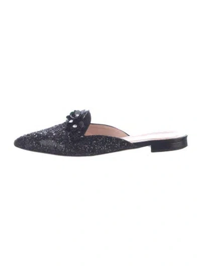 Pre-owned Kate Spade Sequins Printed Mules In Blue