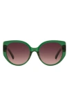 Kate Spade Seraphina 55mm Gradient Round Sunglasses In Green Pink/ Burgundy Shaded