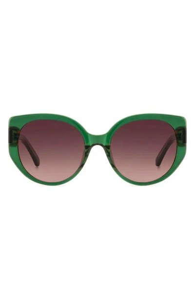 Kate Spade Seraphina Acetate Round Sunglasses In Green Pink/burgundy Shaded