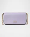 Kate Spade Serena Flap Leather Chain Wallet In Lavender Cream