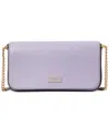 Kate Spade Serena Flap Leather Chain Wallet In Lavender Cream