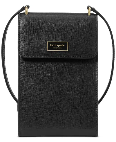 Kate Spade Serena Mini Leather Phone Crossbody Bag In Black