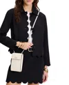 Kate Spade Serena Mini Leather Phone Crossbody Bag In Cream.