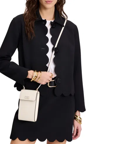 Kate Spade Serena Mini Leather Phone Crossbody Bag In Cream.
