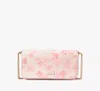 Kate Spade Serena Spring Pansies Chain Wallet In Blush Cloud