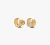 Kate Spade Set In Stone Double Huggies In Clear/two Tone