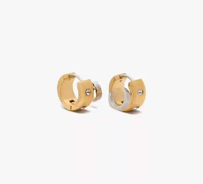 Kate Spade Set In Stone Double Huggies In Gold