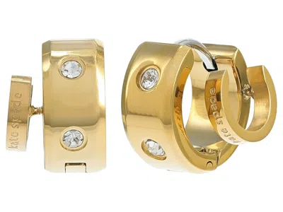 Kate Spade Set In Stone Double Huggies In Gold
