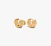 Kate Spade Set In Stone Double Huggies In Gold Clear