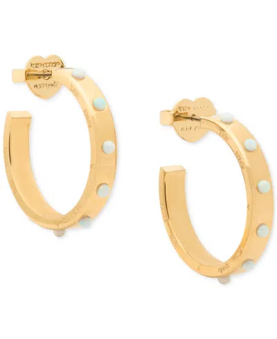 KATE SPADE SET IN STONE GOLD-TONE HOOP EARRINGS