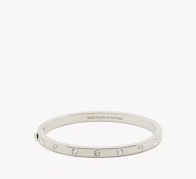 Kate Spade Set In Stone Hinged Bangle In Silver