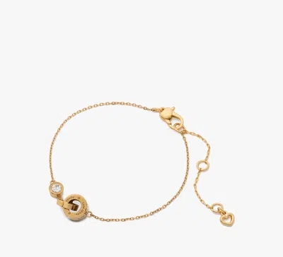 Kate Spade Set In Stone Interlink Bracelet In Gold Clear