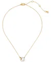 Kate Spade Set In Stone Interlink Pendant Necklace, 16" + 3" Extender In Clear,two Tone