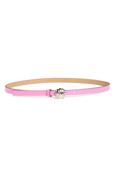 Kate Spade Shell Buckle Belt In Carousel Pink / Pale Gold