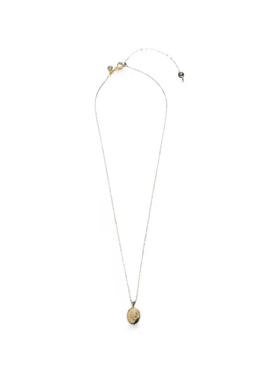 Kate Spade Shell-pendant Cable-link Necklace In Gold