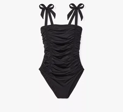 Kate Spade Shirred One Piece In Black