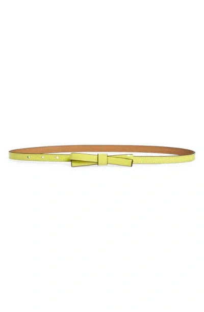 Kate Spade Shoestring Bow Belt In Wasabi / Pale Polished Gold