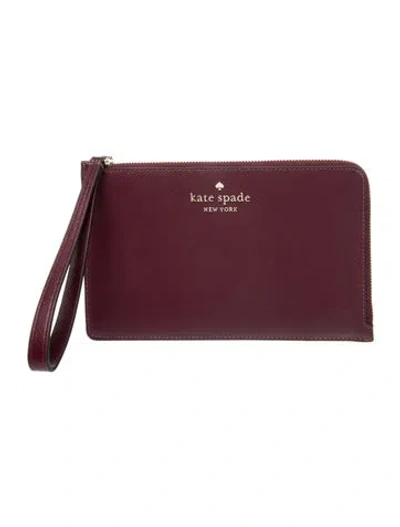 Pre-owned Kate Spade Signature Clutch In Burgundy