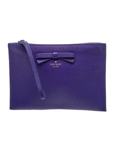 Pre-owned Kate Spade Signature Clutch In Purple