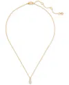 Shop Kate Spade Signature Solitaire Pendant Necklace, 16" + 3" Extender In Clear,gold