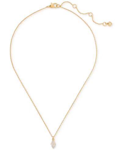 Kate Spade Signature Solitaire Pendant Necklace, 16" + 3" Extender In Clear,gold