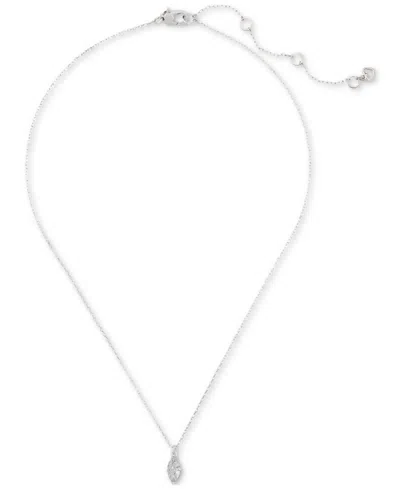 Kate Spade Signature Solitaire Pendant Necklace, 16" + 3" Extender In Clear,silv