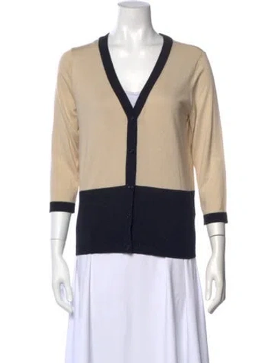Pre-owned Kate Spade Silk Colorblock Pattern Sweater