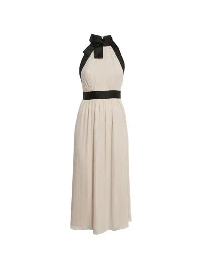 Pre-owned Kate Spade Silk Colour-block Midi Dress In Neutral