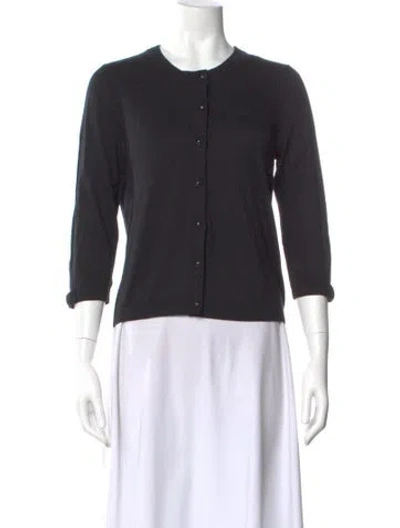 Pre-owned Kate Spade Silk Crew Neck Sweater In Black