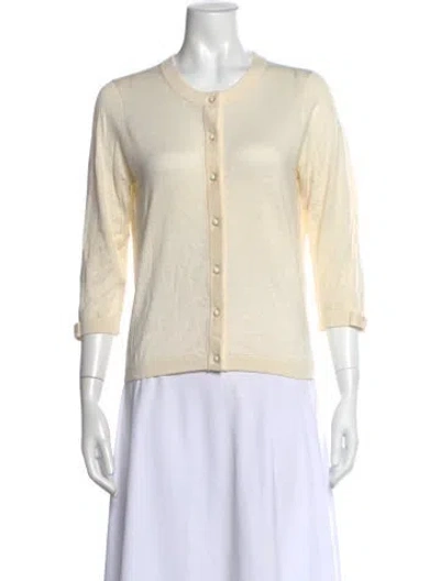 Pre-owned Kate Spade Silk Crew Neck Sweater In Neutral