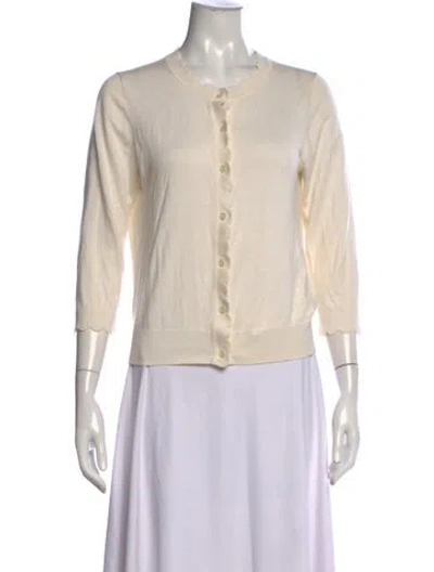 Pre-owned Kate Spade Silk Crew Neck Sweater In Neutral