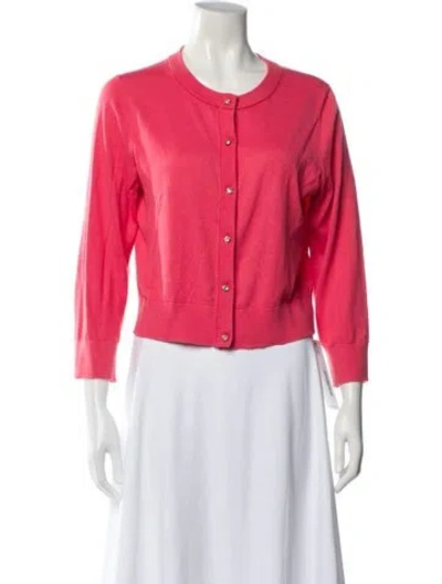 Pre-owned Kate Spade Silk Crew Neck Sweater In Pink