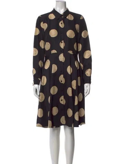 Pre-owned Kate Spade Silk Knee-length Dress In Black